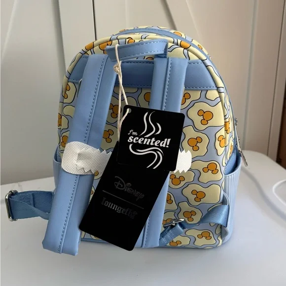 Loungefly Disney Breakfast Waffle Mickey scented blue mini backpack bag purse - Picture 5 of 9